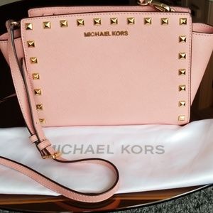 Gently used. Michael Kors Selma Stud messenger bag